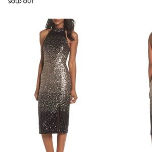 Forest Lily ombré sequin dress black and gold 0.